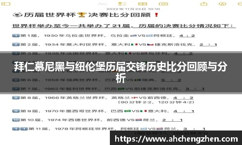 拜仁慕尼黑与纽伦堡历届交锋历史比分回顾与分析